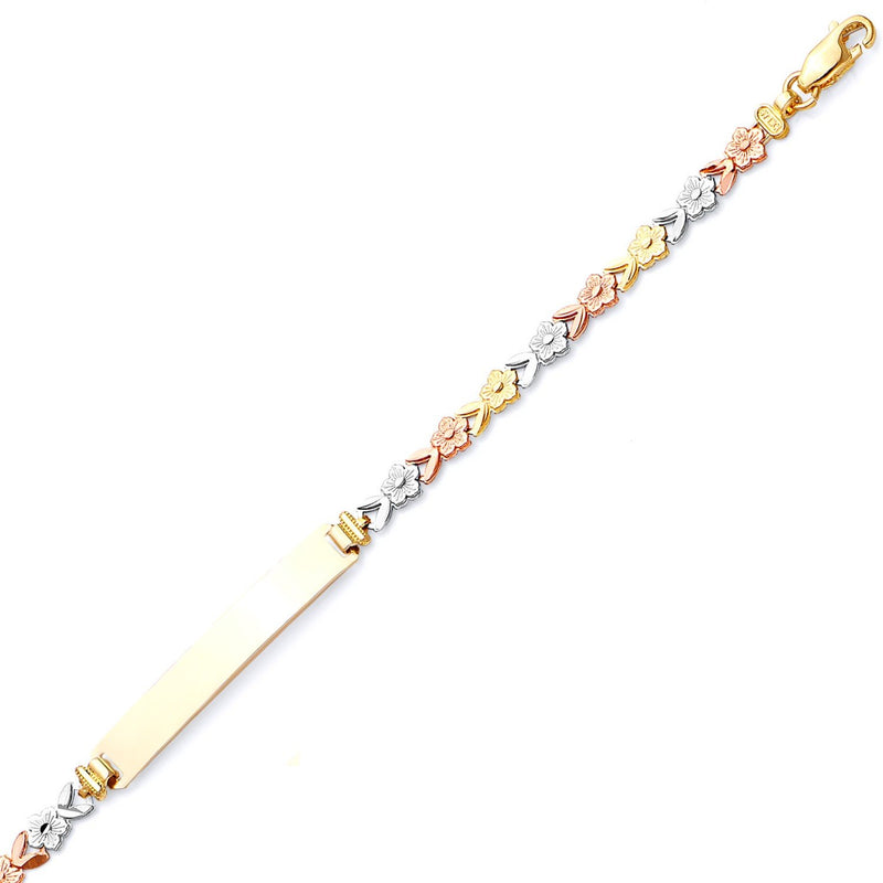 Tri-Color Diamond-Cut ID Bracelet BR-20120
