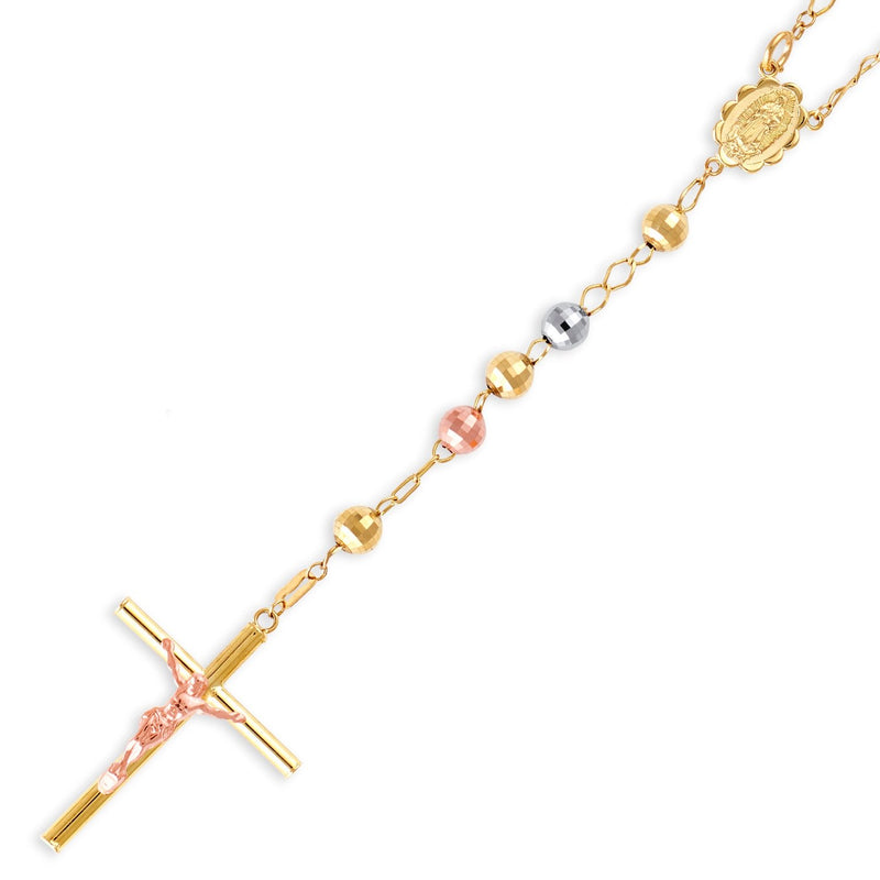 Tri-Color Diamond Cut Rosary