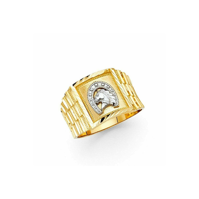 Two-Tone Men's Cigar-Band Ring