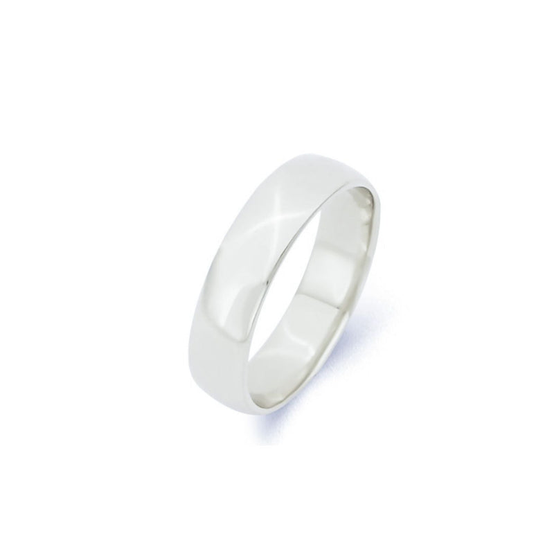 White Gold 6mm Comfort Fit Wedding Band Ring