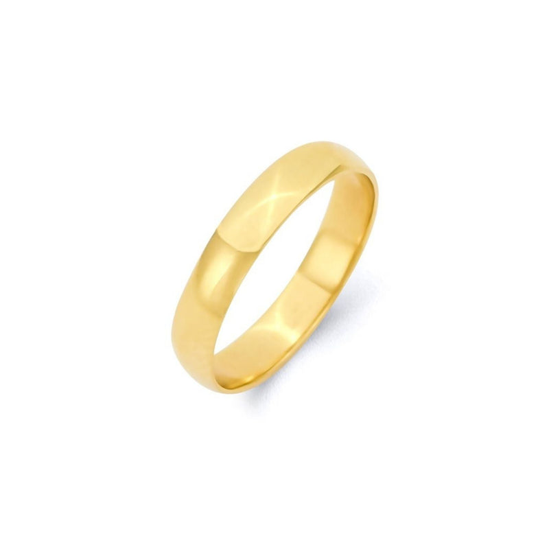 Yellow Gold 4mm Comfort Fit Wedding Band Ring