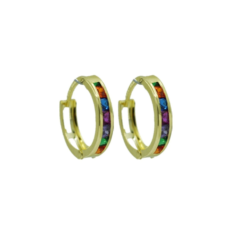 Yellow Gold Colored CZ Huggies Earrings ER-10153