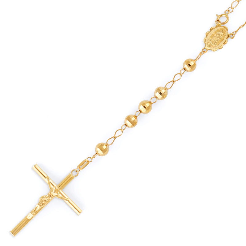 Yellow Gold Diamond Cut Rosary