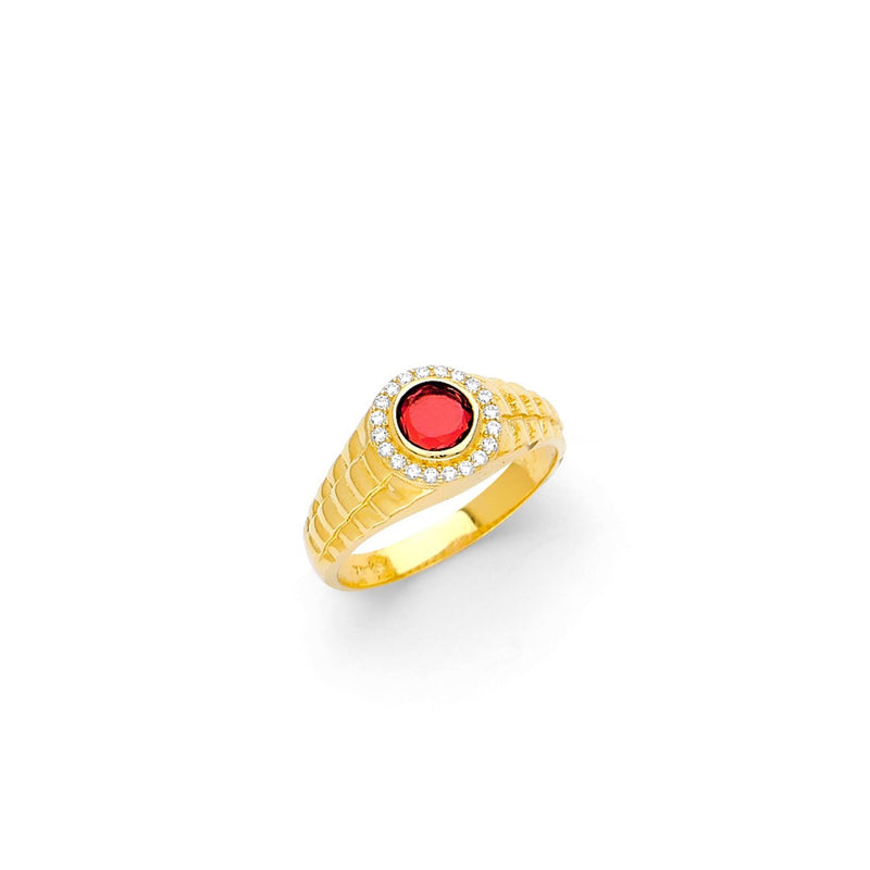 Yellow Gold Men's Color Stone Ring RG-10073