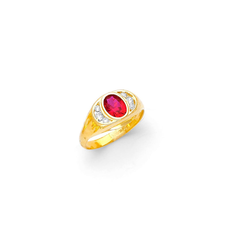 Yellow Gold Men's Color Stone Ring RG-10076