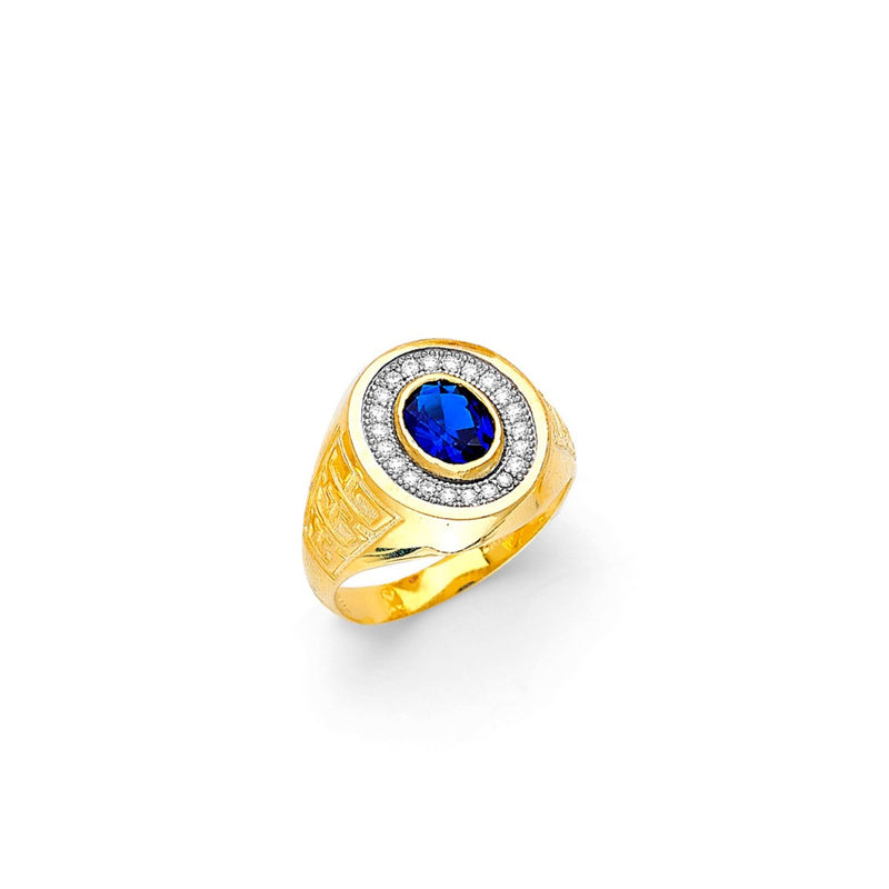 Yellow Gold Men's Color Stone Ring RG-10087