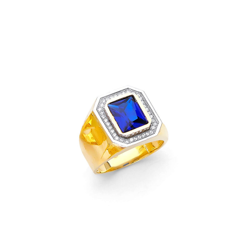 Yellow Gold Men's Color Stone Ring RG-20044
