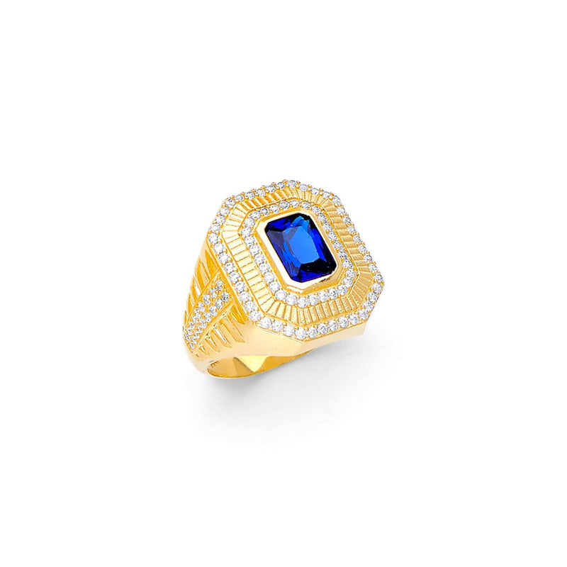 Yellow Gold Men's Color Stone Ring RG-20056