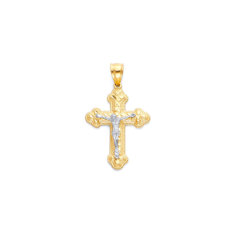 Yellow Gold Nugget Crucifix Pendant PN-10120