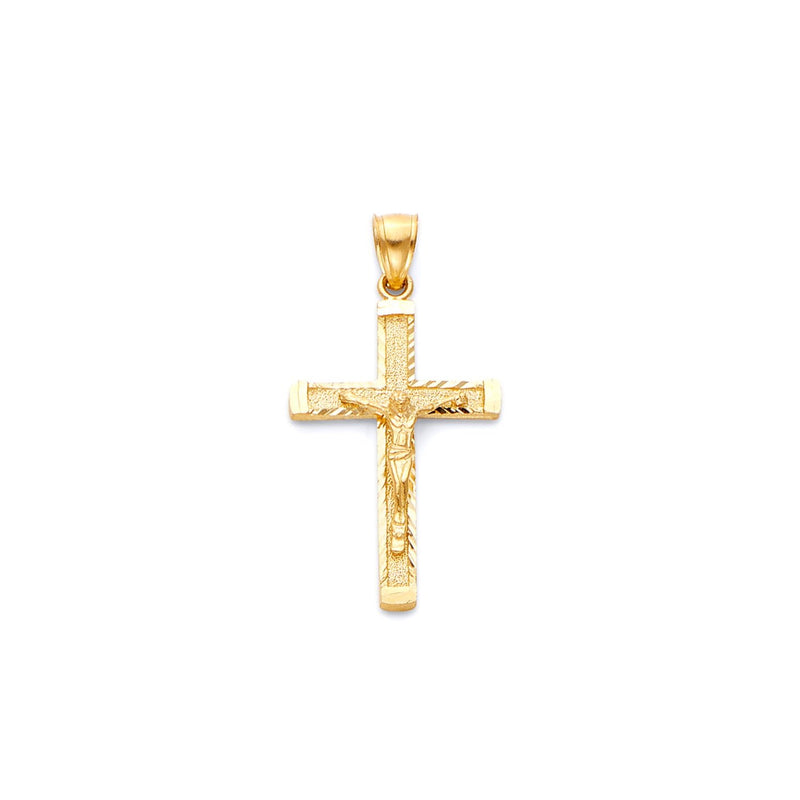 Yellow Gold Nugget Crucifix Pendant PN-10124