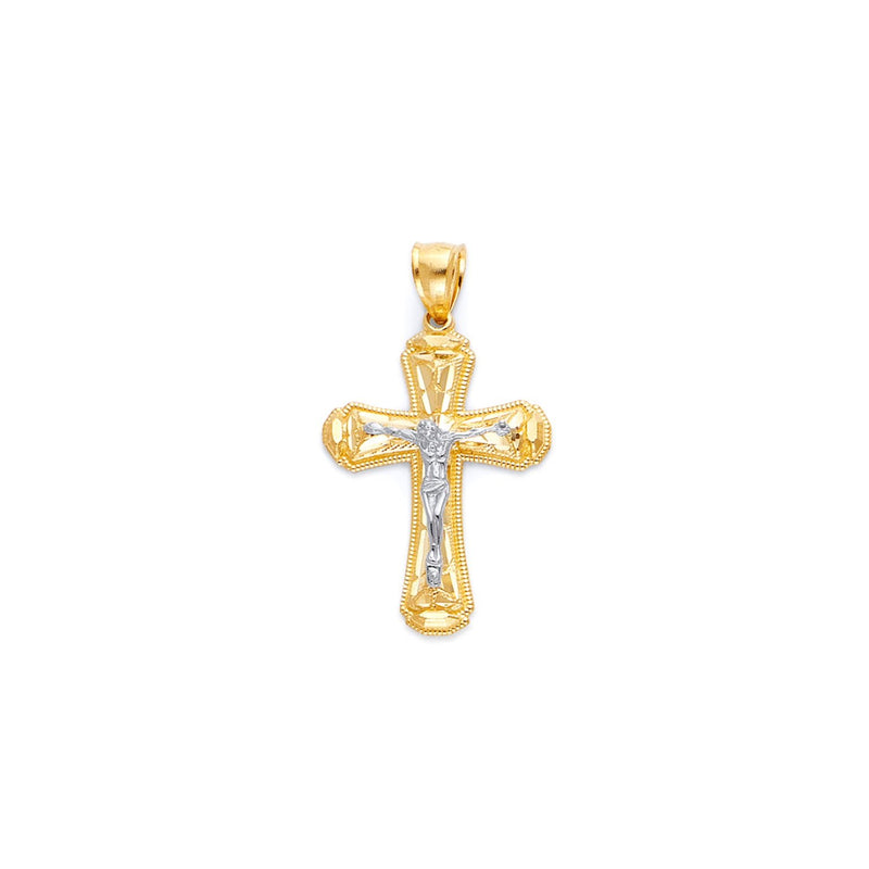 Yellow Gold Nugget Crucifix Pendant PN-10125