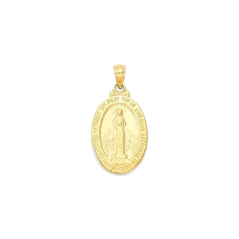 Yellow Gold Oval Guadalupe Medal Pendant PN-20356