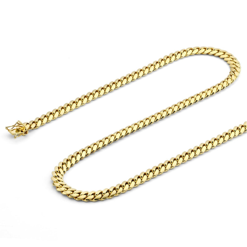 Yellow Gold Solid Miami Cuban Chain