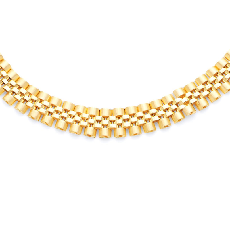 Yellow Gold Watchband Style Necklace NK-20042