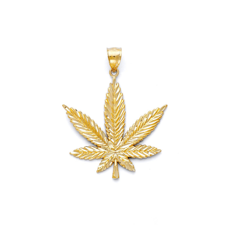 Yellow Gold Weed Plant Charm