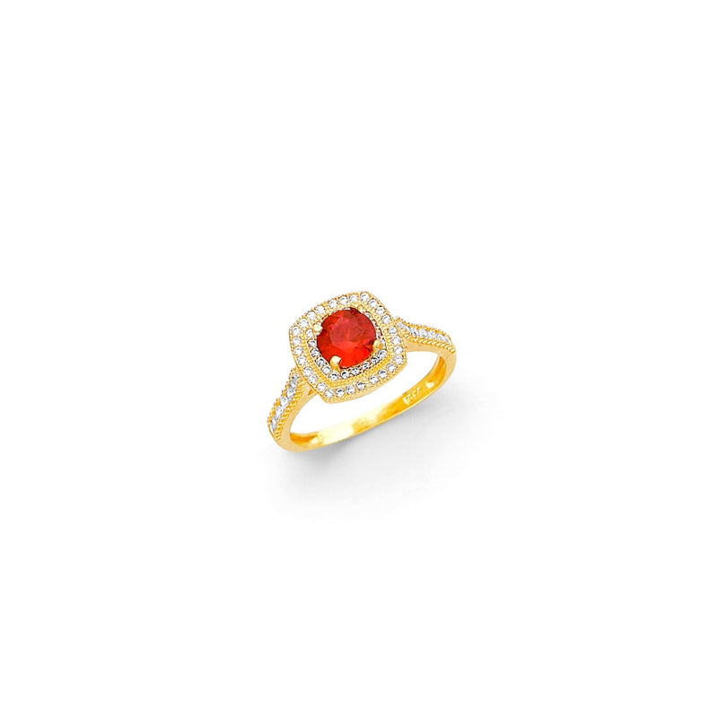 Yellow Gold Women's Color Stone Ring RG-10016
