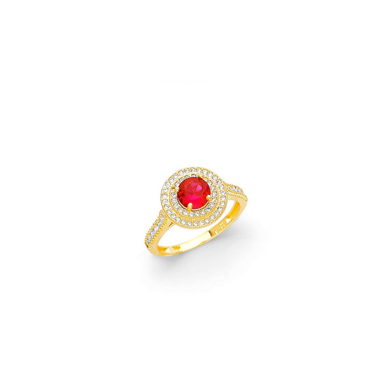 Yellow Gold Women's Color Stone Ring RG-10028