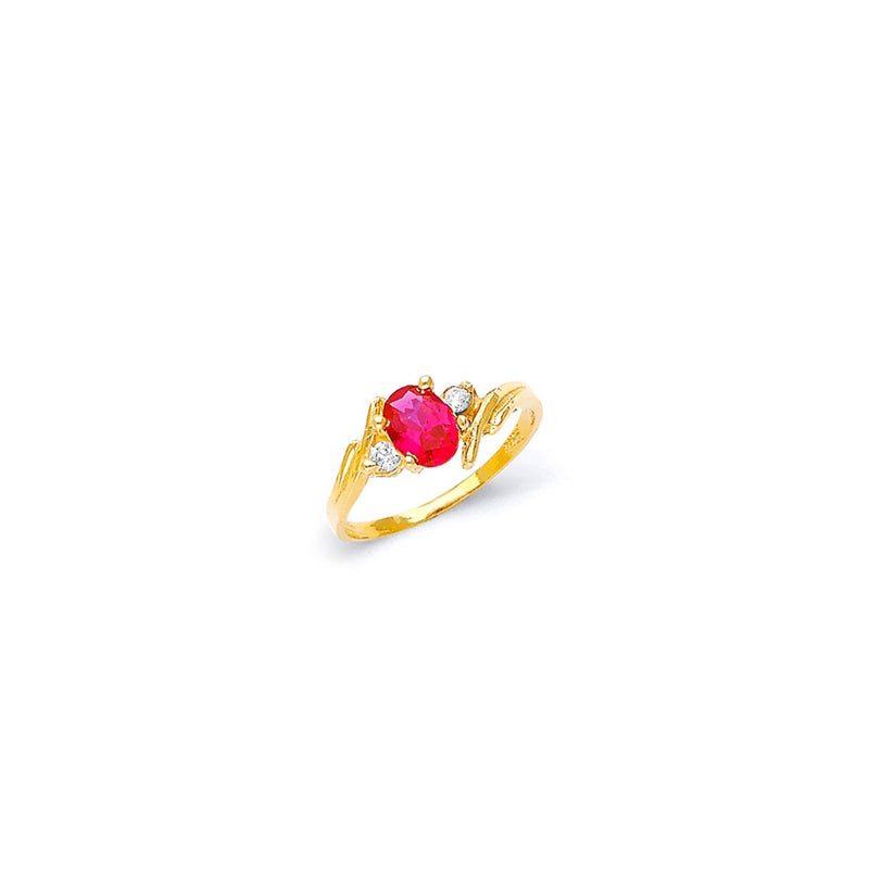 Yellow Gold Women's Color Stone Ring RG-20018
