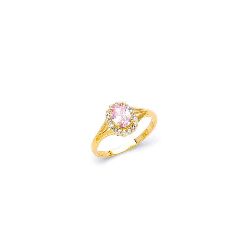 Yellow Gold Women's Color Stone Ring RG-20019