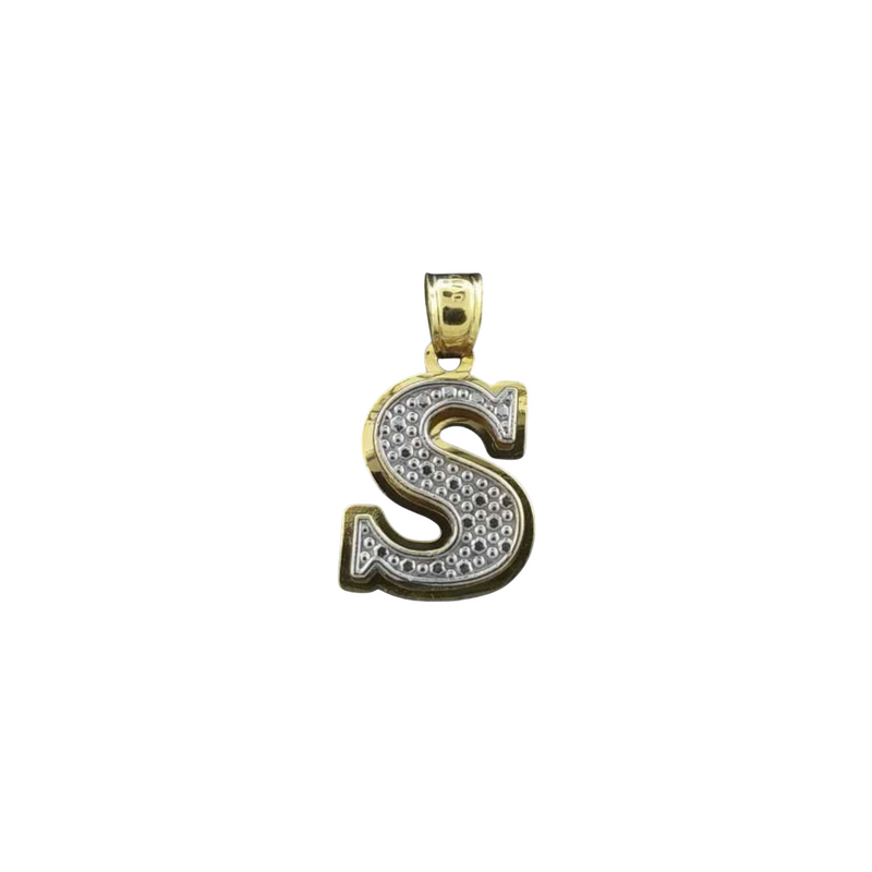 Two-tone Gold 3D Initial Pendant PN-288-34