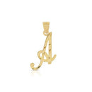 Yellow Gold Diamond-Cut Script Initial Pendant PN-288-2