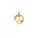 Two-Tone Gold Heart Initial Pendant PN-288-1