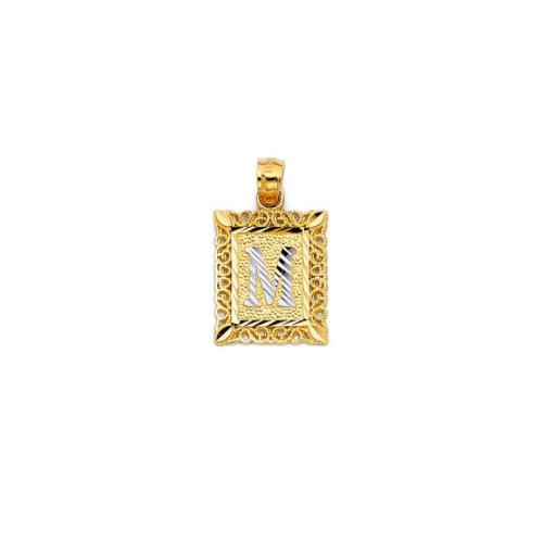 Two-Tone Gold Filigree Initial Pendant PN-288-3