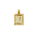 Two-Tone Gold Filigree Initial Pendant PN-288-4