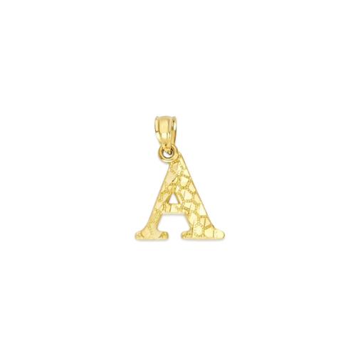 Yellow Gold Nugget Initial Pendant PN-288-29