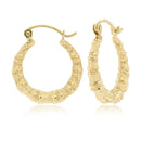 Yellow Gold Hollow Bamboo Hoop Earring