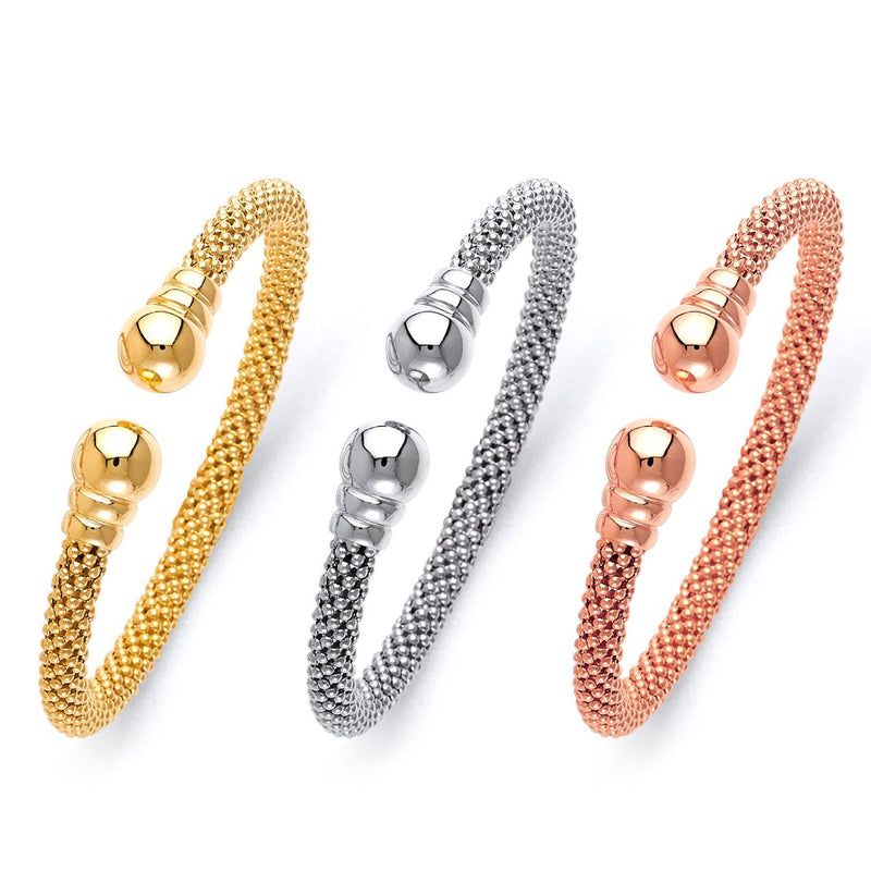 Mesh Fancy Italian Round-End Bangle