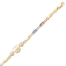 Tri-Color Diamond-Cut 15 Anõs Bracelet BR-10104