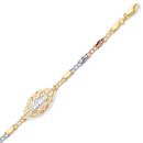 Tri-Color Diamond-Cut 15 Anõs Bracelet BR-10106