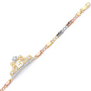 Tri-Color Diamond-Cut 15 Anõs Bracelet BR-10107