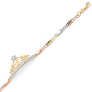 Tri-Color Diamond-Cut 15 Anõs Bracelet BR-10108