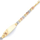 Tri-Color Diamond-Cut 15 Chevron Anõs Bracelet BR-10113