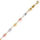 Tri-Color Diamond-Cut Bead Bracelet BR-10102