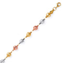 Tri-Color Diamond-Cut Bead Bracelet BR-10103