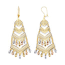 Tri-Color Diamond-Cut Chandelier Earring ER-20094