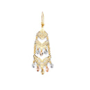 Tri-Color Diamond-Cut Chandelier Earring ER-20095