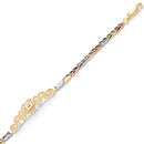 Tri-Color Diamond-Cut Chevron 15 Anõs Bracelet BR-10109