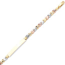 Tri-Color Diamond-Cut Chevron ID Bracelet BR-10115