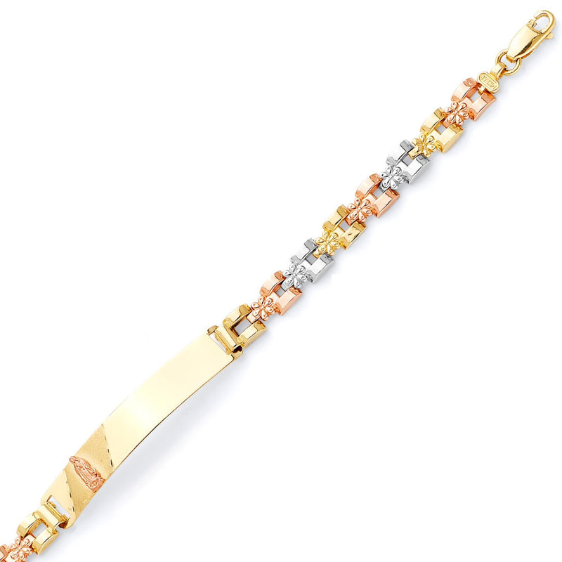 Tri-Color Diamond-Cut Guadalupe ID Bracelet BR-20124