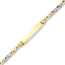 Tri-Color Diamond Cutout Link Baby ID Bracelet