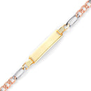 Tri-Color Figaro Baby ID Bracelet