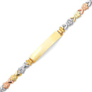 Tri-Color Flower Link Baby ID Bracelet