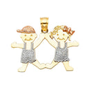 Tri-Color Girl-Girl Charm CT-269-3