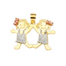 Tri-Color Girl-Girl Charm CT-269-4g
