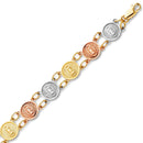 Tri-Color Guadalupe Medal Bracelet