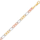 Tri-Color Hollow Figaro Chain